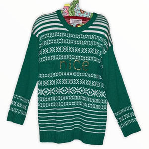 Tiara Christmas Sweater  Nice & Naughty size med